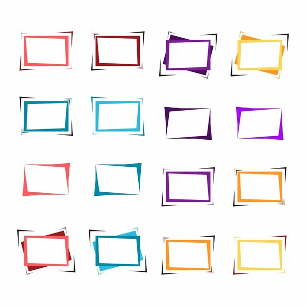 Metin veya afiş için parlak çerçeve kümesi.