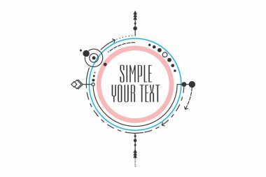 Minimalist tasarımı. Vektör satırları. Metin grafik modern sanatın için çerçeve. kartvizit, Davetiyeler, hediye kartları, el ilanı, broşür, dövme tasarımı