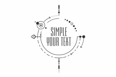 Minimalist tasarımı. Vektör satırları. Metin grafik modern sanatın için çerçeve. kartvizit, Davetiyeler, hediye kartları, el ilanı, broşür, dövme tasarımı