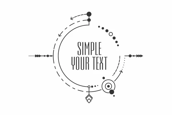 Minimalist tasarımı. Vektör satırları. Metin grafik modern sanatın için çerçeve. kartvizit, Davetiyeler, hediye kartları, el ilanı, broşür, dövme tasarımı