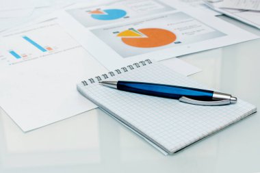 Kalemli not defteri ve grafikli mali kağıtlar. Şirkette yönetim ve planlama dışında. Bankacılık, muhasebe ve Finans.