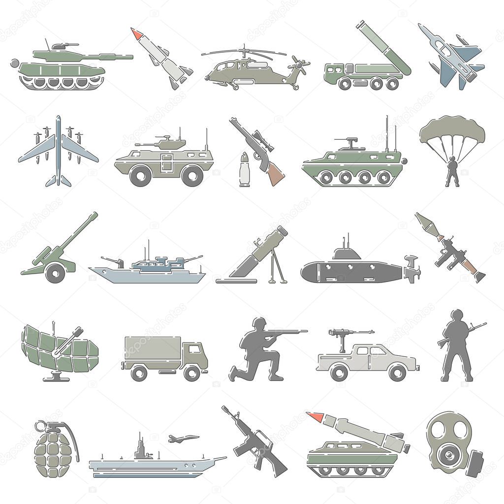Outline Color Icons - Military