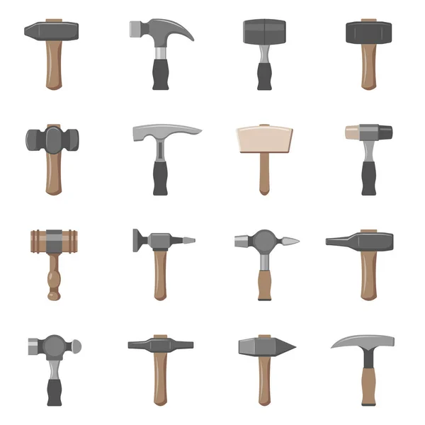 16种不同类型的锤子 — 图库矢量图片