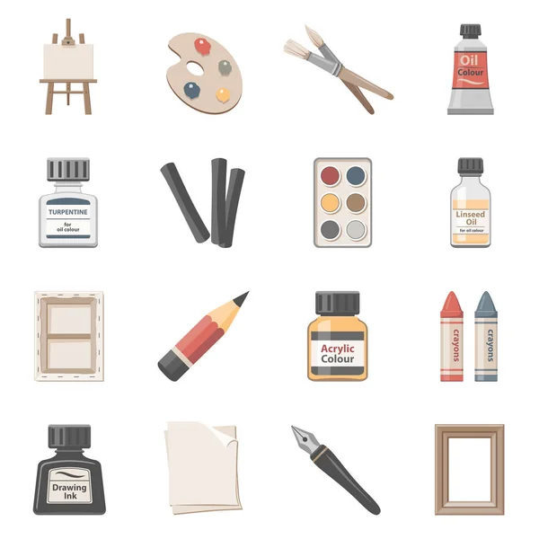 Schoolmateriaal Pictogrammenset — Stockvector