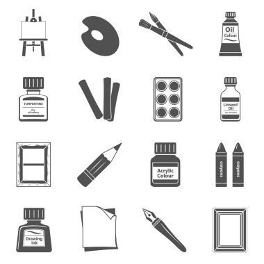 Siyah simgeler - sanat malzemeleri