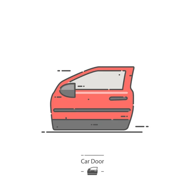 Дверь Автомобиля Цвет Линии Значок — стоковый вектор