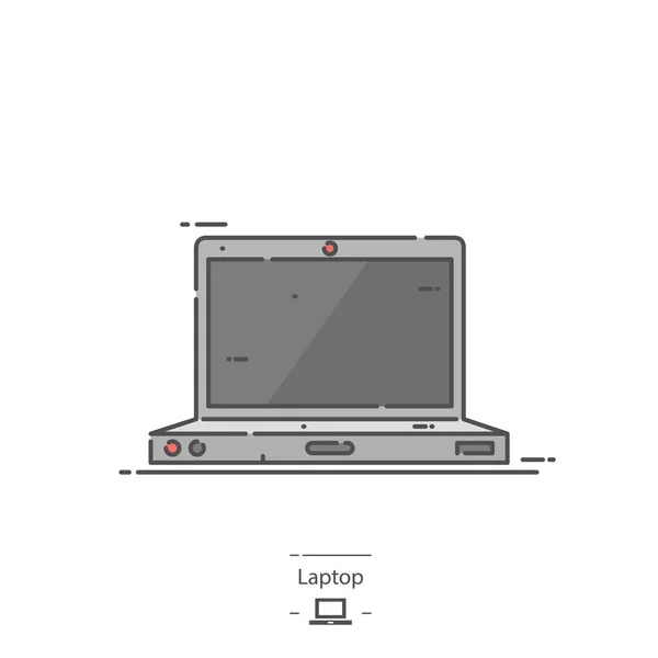 Laptop Linienfarbsymbol — Stockvektor