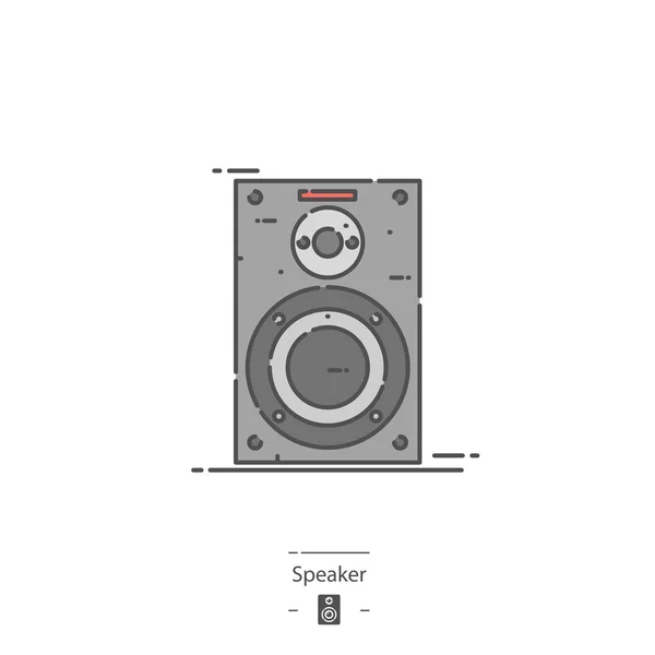Alto Falante Ícone Cor Linha —  Vetores de Stock