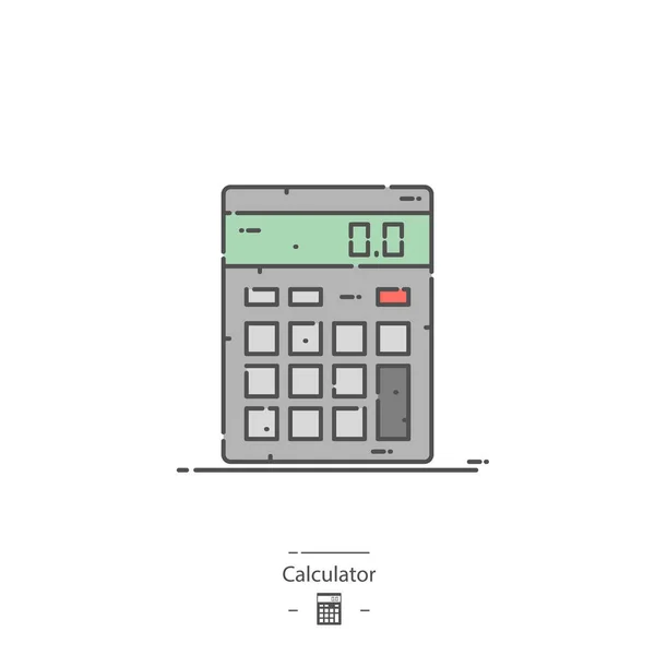 Calculator Line Color Icon — Stock Vector