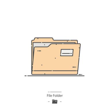 Dosya klasör - çizgi rengi simgesini