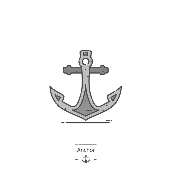 Anchor Line Color Icon — Stock Vector