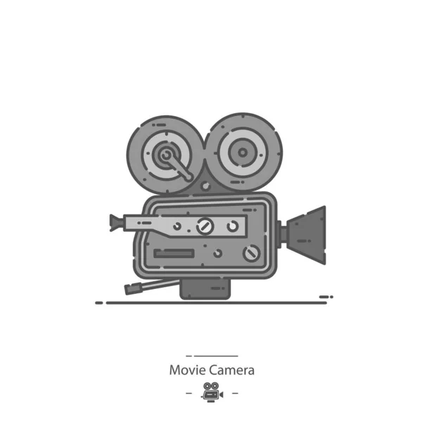 Film Camera Lijnkleur Pictogram — Stockvector