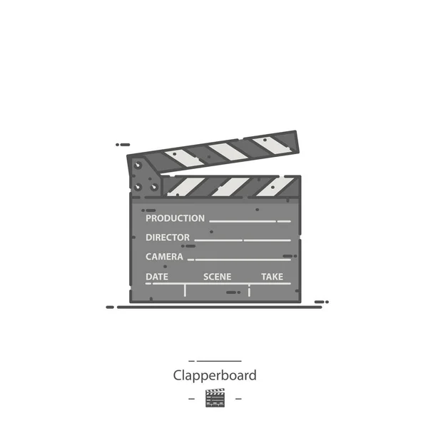 Clapperboard Lijnkleur Pictogram — Stockvector
