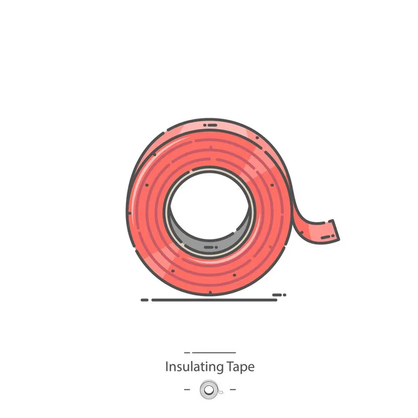 Ruban Isolant Icône Couleur Ligne — Image vectorielle