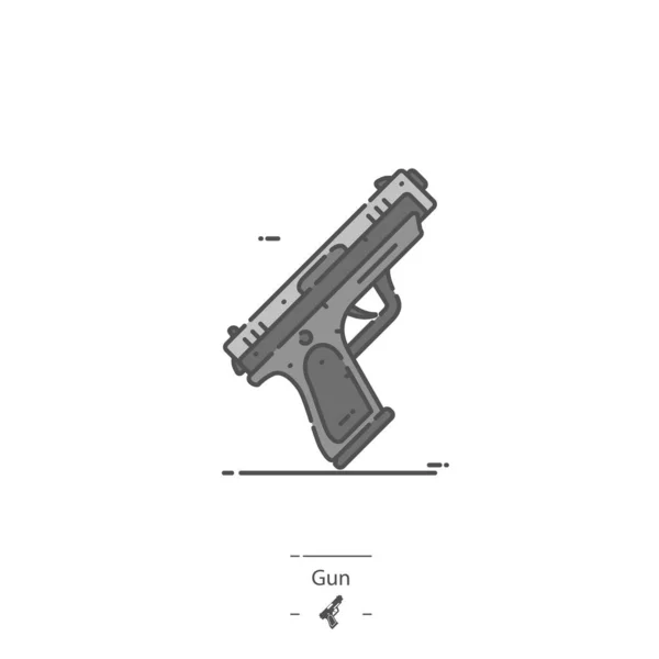 Pistola Icono Color Línea — Vector de stock