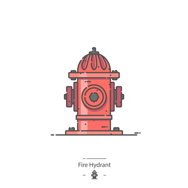 Fire Hydrant Icono Color Línea Ilustraciones de stock libres de derechos