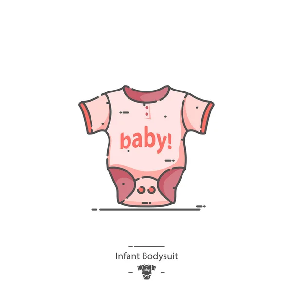 Spädbarn Bodysuit Linje Färg Ikon — Stock vektor