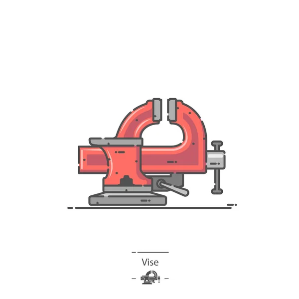 Red Vise Icono Color Línea Vector de stock