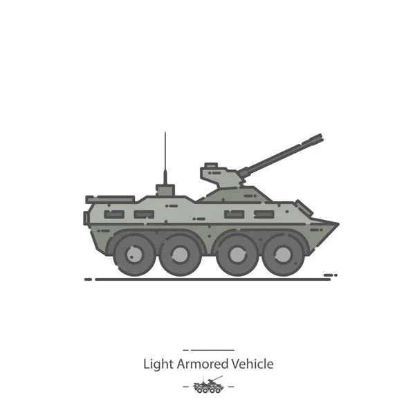 轻型装甲车 线条颜色图标 — 图库矢量图片