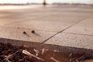 İzmir, Türkiye, 29 Temmuz 2019: sokakta çöp