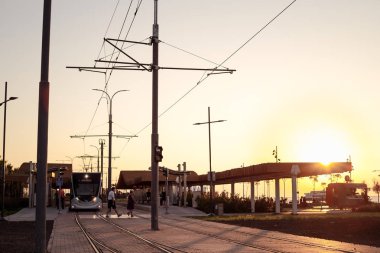 İzmir, Türkiye, 29 Temmuz 2019: Karantina tramvay istasyonu görünümü