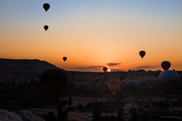 Goreme Cappadoce Turquie Août 2019 Beaucoup Montgolfières Dans Ciel Les — Photo