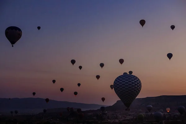 Goreme Cappadoce Turquie Août 2019 Beaucoup Montgolfières Dans Ciel Les — Photo