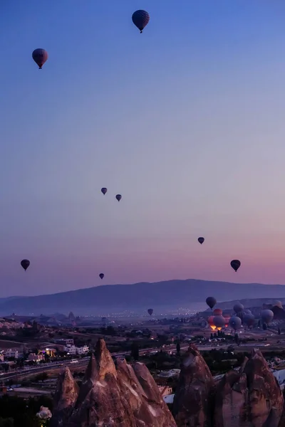 Goreme Cappadoce Turquie Août 2019 Beaucoup Montgolfières Dans Ciel Les — Photo