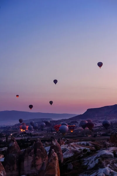 Goreme Cappadoce Turquie Août 2019 Beaucoup Montgolfières Dans Ciel Les — Photo