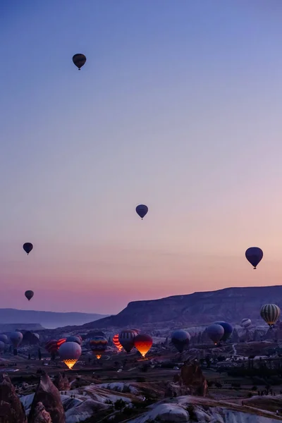 Goreme Cappadoce Turquie Août 2019 Beaucoup Montgolfières Dans Ciel Les — Photo