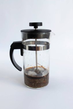 Çay demliğinde küflenmiş. Yakın çekim, alan derinliği