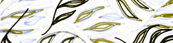 Khaki Flora Design Sullo Sfondo Bianco Aquarelle Black Stylish Batik — Foto Stock