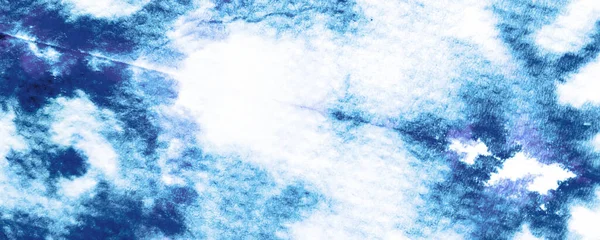 Navy Tie Dye Illustration Sky Trendy Image White Artistic Background — Stock Photo, Image