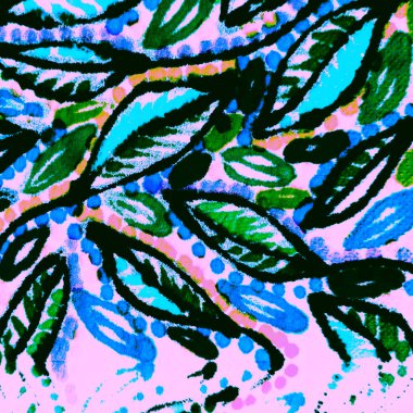 Parlak Doğa Şablonu. Kara Dağınık Duvar Kağıdı. Renkli Lüks Şallar. Bitki Arkaplanı. Mavi Dinamik Dekorasyon. Yıkama Çizimi. Yeşil Soyut Duvar Kağıdı.