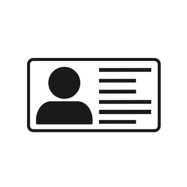 Beyaz arkaplanda kimlik kartı simgesi