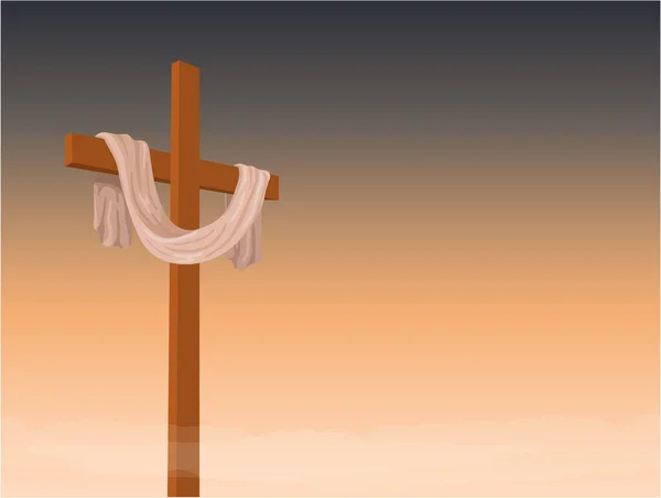 Bandeira da semana Santa com uma cruz. Jesus, igreja. —  Vetores de Stock