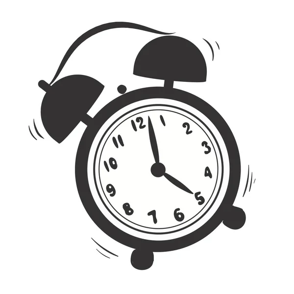 Alarm clock vector icon isolated on white background, simple line outline style, alarm clock ringing icon modern design — Stock Vector