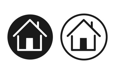 Simge Evi daire çiziyor. Yuvarlak biçimdeki vektör illüstrasyonu