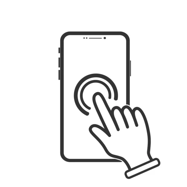 Icône Smartphone Écran Tactile Cliquez Sur Smartphone Icône Vectorielle — Image vectorielle