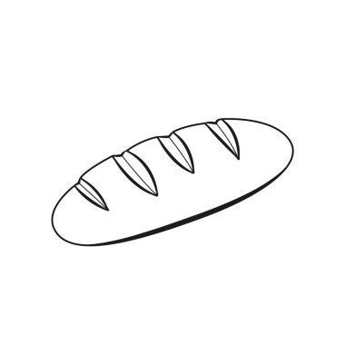 Ekmek Simgesi şablonu siyah renkli düzenlenebilir. Grafik ve web tasarımı için Ekmek Simgesi Düz vektör çizimi.