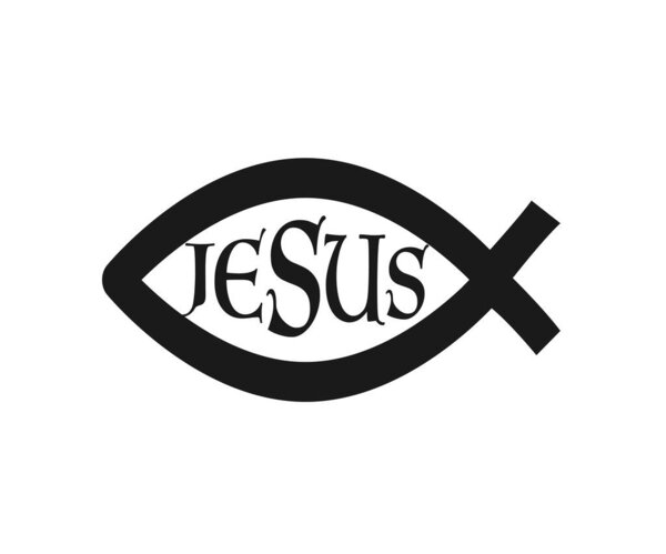 Христианская рыба с векторной иконой