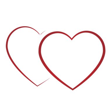 Birbirine dolanmış iki kalp. Aşkın sembolü