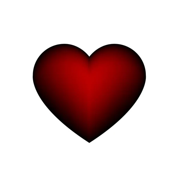 ハート 愛とバレンタインデーのシンボル 白の背景に隔離されたフラットレッドアイコン ベクターイラスト — ストックベクタ