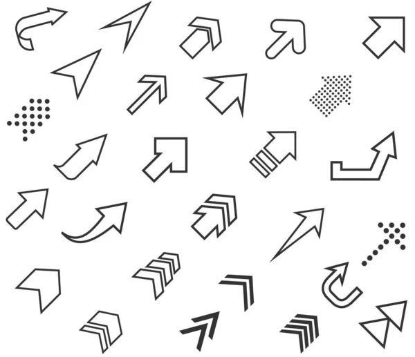 Sammlung Von Pfeil Symbolen Ein Satz Pfeile Vektorillustration — Stockvektor