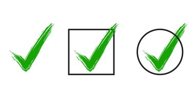 Kare ve daire şekli vektör illüstrasyonunda yeşil işaret simgesi