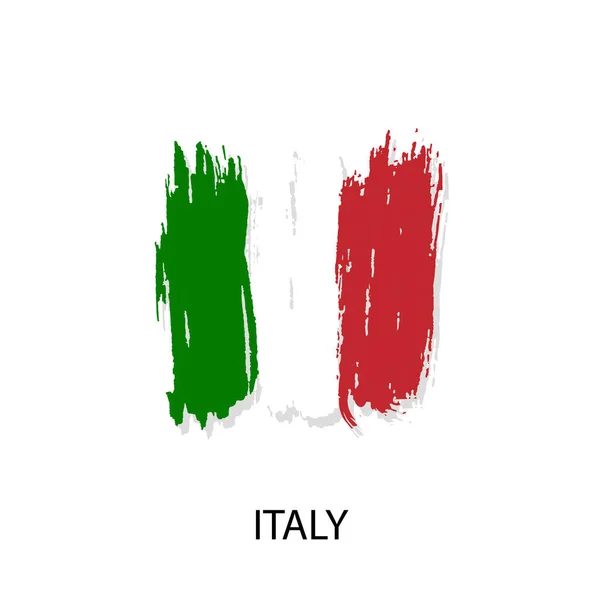 Brush Painted Grunge Flag Italy Country Liberation Day Italy Abstract — Stock Vector
