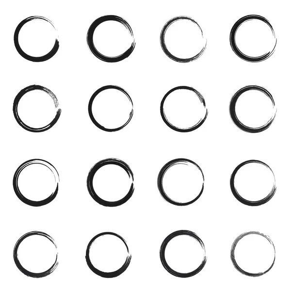 Vektor Set Von Grunge Circle Pinsel — Stockvektor