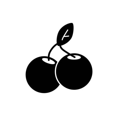 Kiraz çizgisi simgesi, dış hat vektör işareti, beyaz üzerine izole edilmiş doğrusal piktogram. logo illüstrasyonu