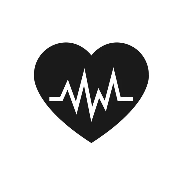 Black Heart Rate Icon Leben Symbol Vektorillustration — Stockvektor