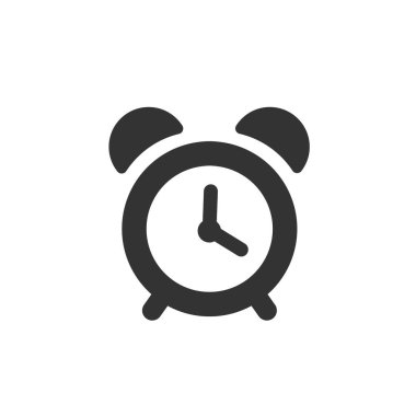 Alarm saat vektörü simgesi beyaz arkaplanda izole edilmiş, basit satır ana hatları biçimi, alarm saati çalan ikon modern tasarım